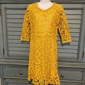 Gold 3/4 sleeve Formal Dress